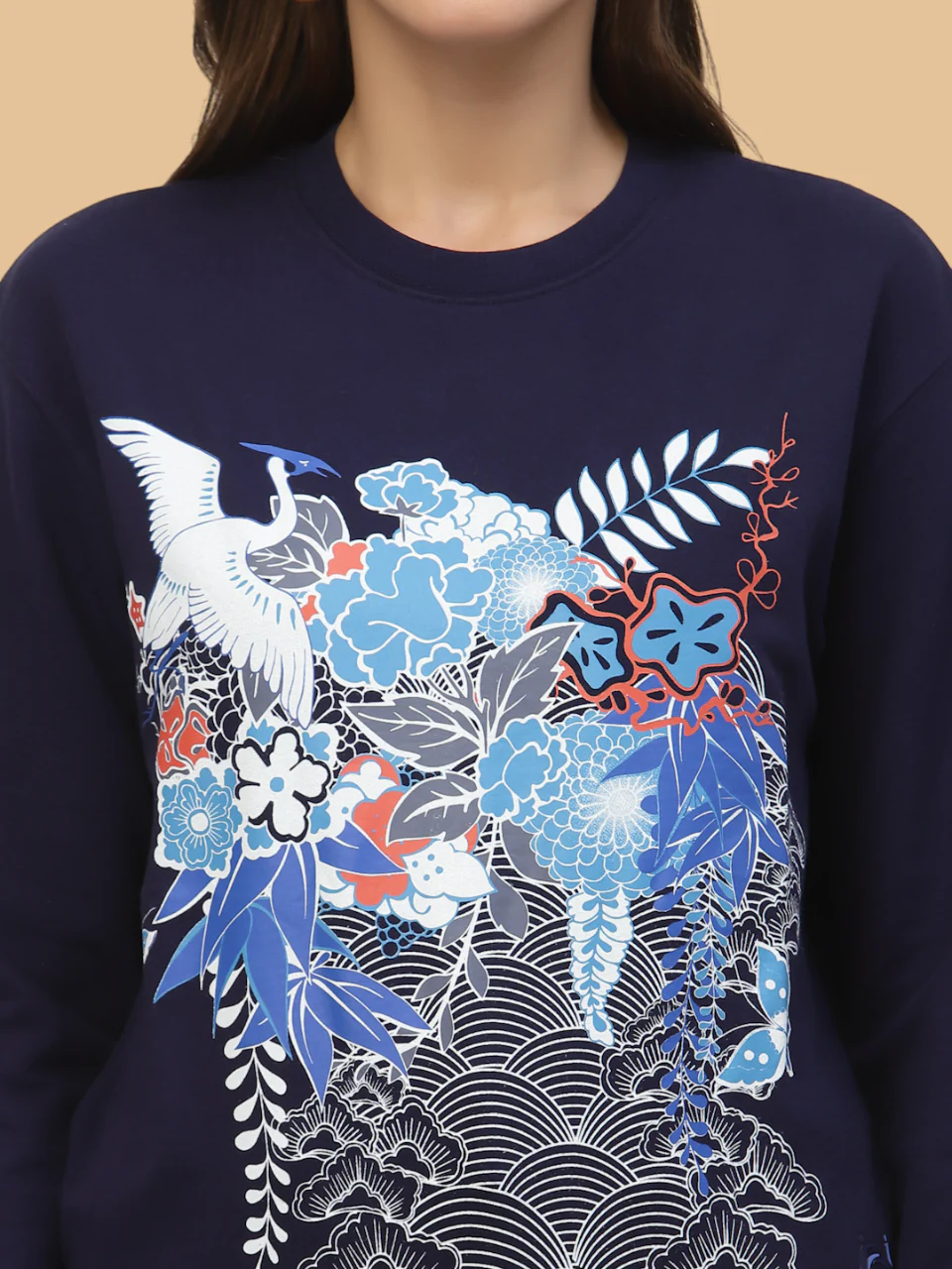 Flawless Printed Numb Navy Sweatshirt For Women - Image 3