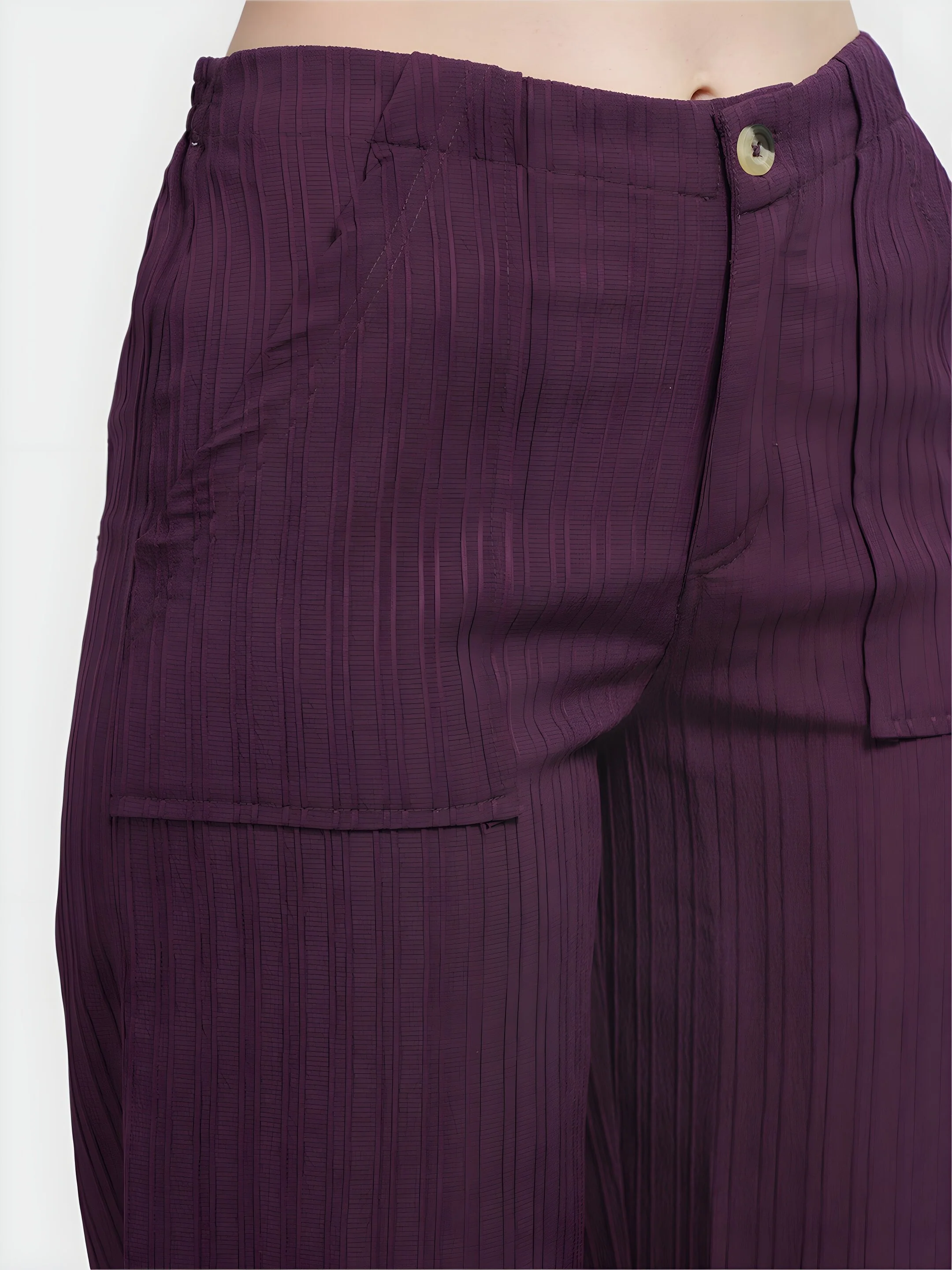 Purple Colour | Women Formal Trousers Regular Fit - Image 7