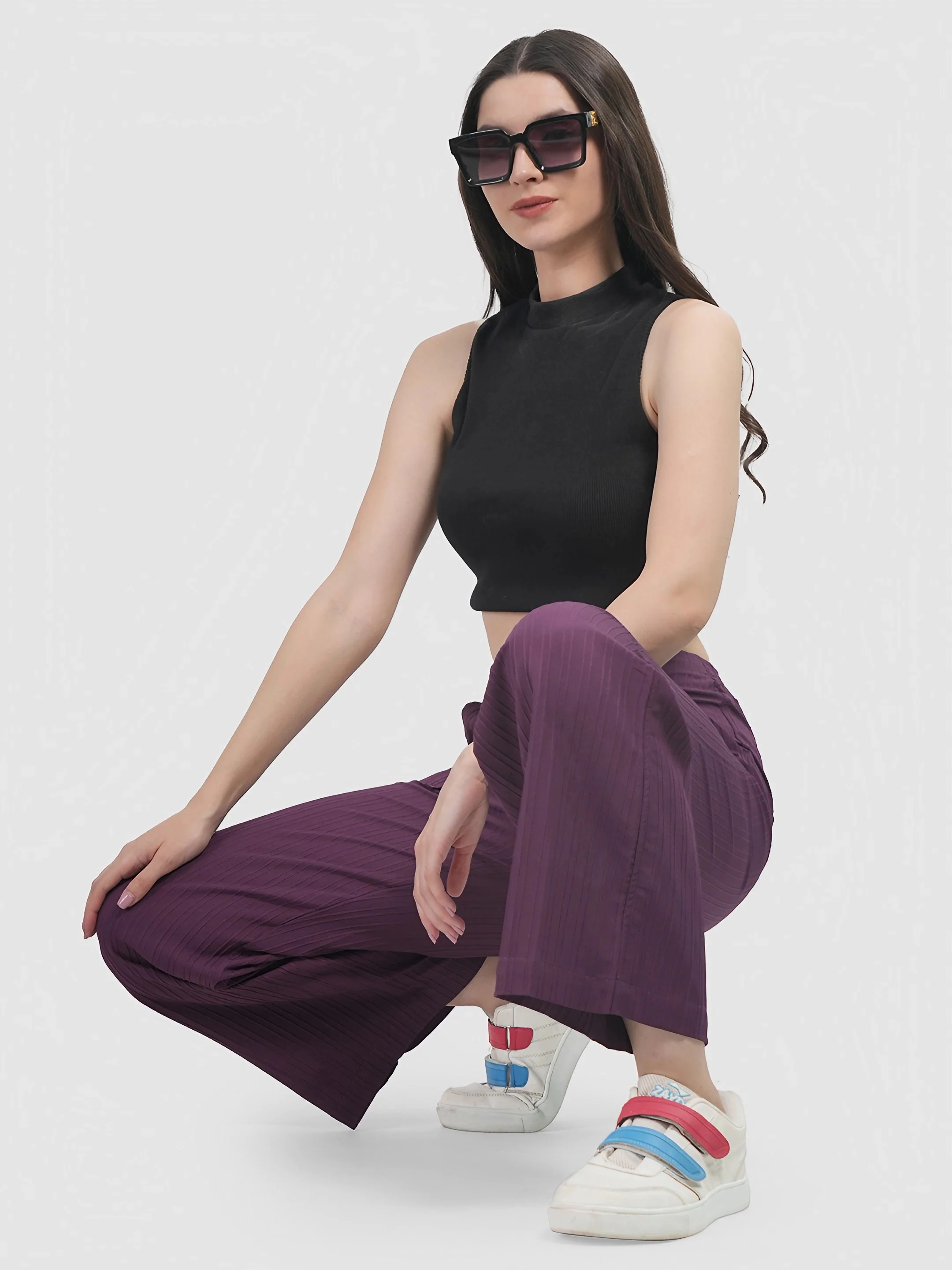 Purple Colour | Women Formal Trousers Regular Fit - Image 8
