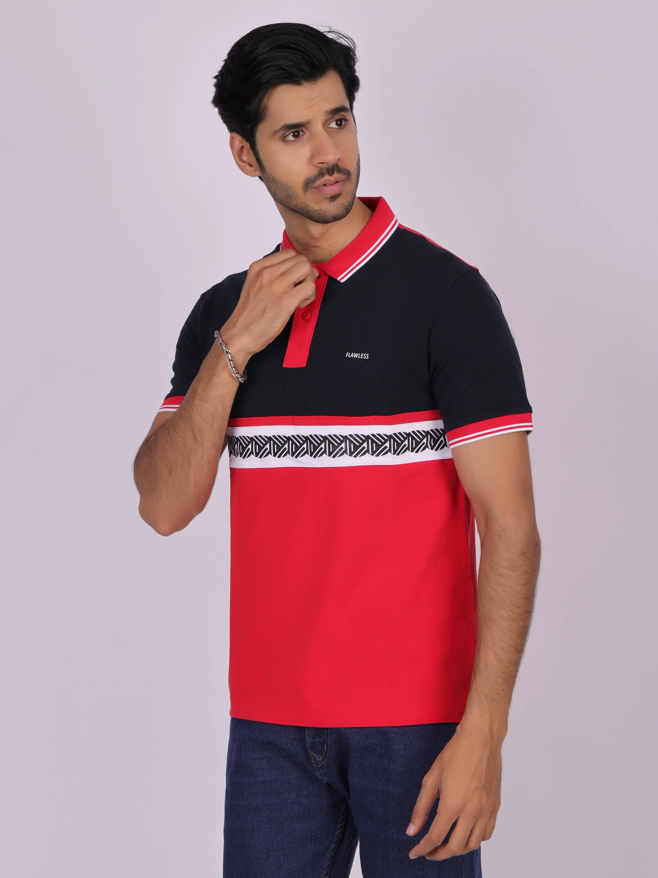 Red Cotton Polo T-shirt for Men - Casual, Comfortable, and Stylish - Image 4