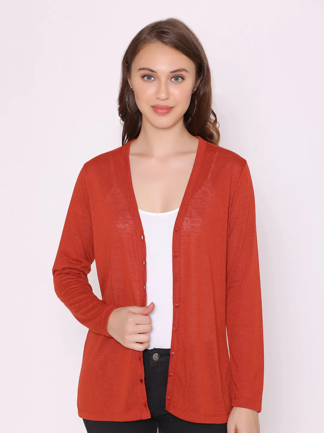 Flawless Women Red Rust Shrug - Image 2