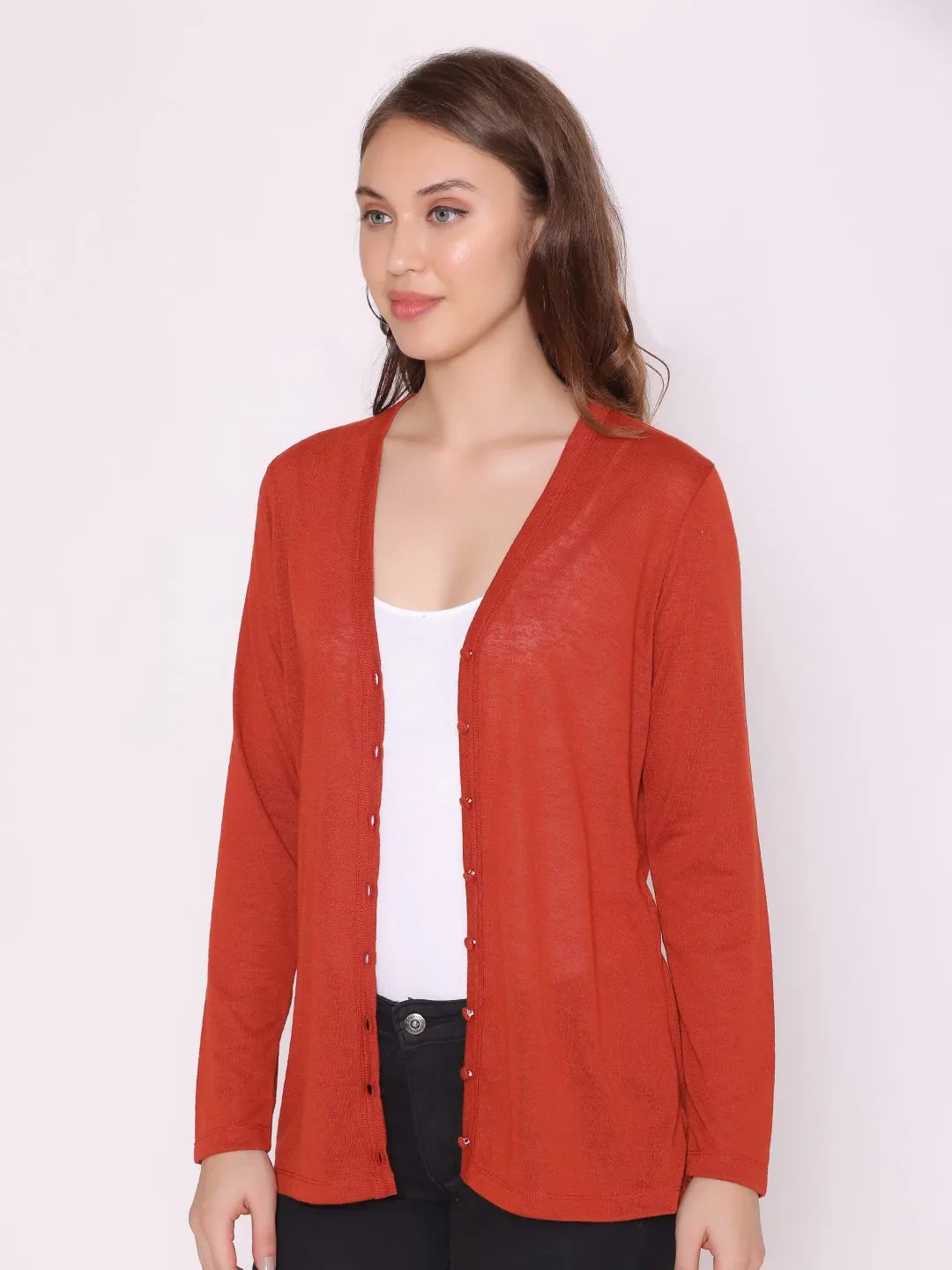Flawless Women Red Rust Shrug - Image 3