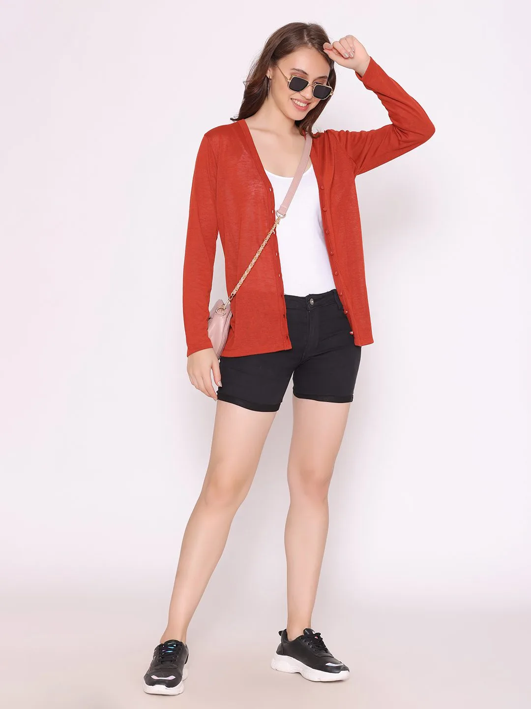 Flawless Women Red Rust Shrug - Image 7