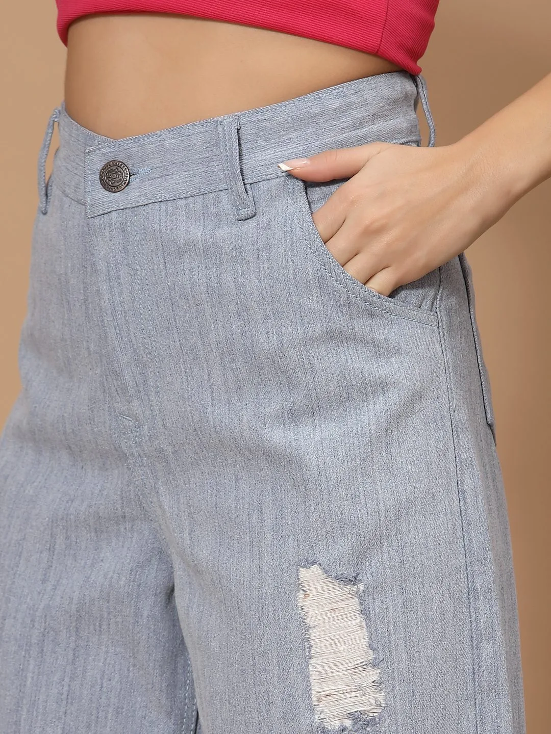 Flawless Women Sky Blue Flared Denim - Image 5