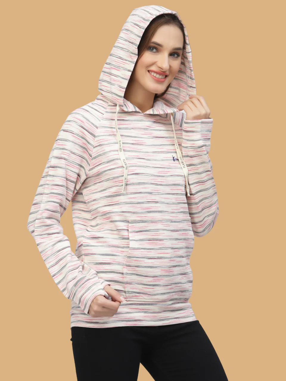 Flawless Women Strippy Hung Hoodie - Image 4