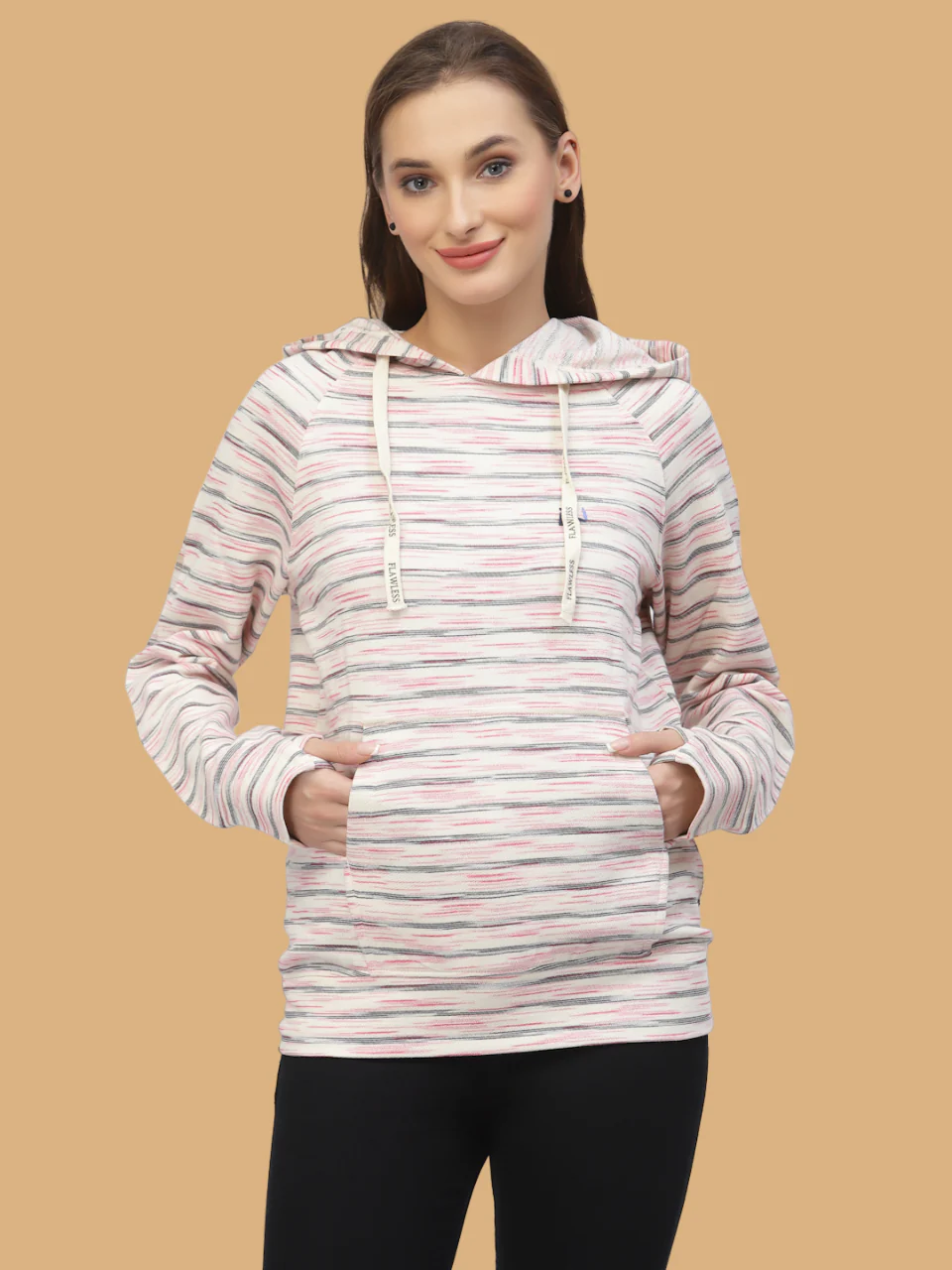 Flawless Women Strippy Hung Hoodie - Image 5