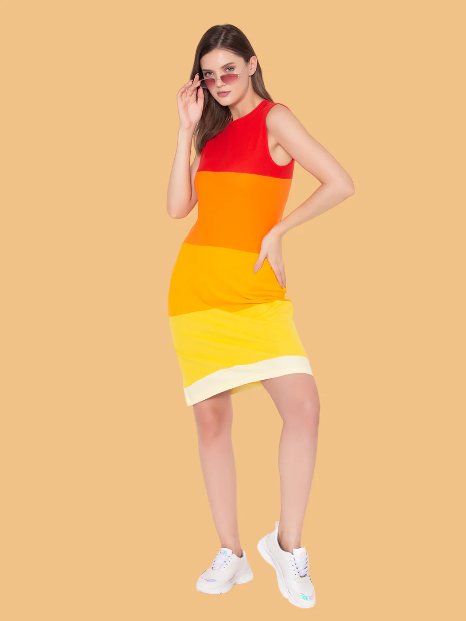 Flawless Women's Trendy Colour blocked Sun Dress - Image 3