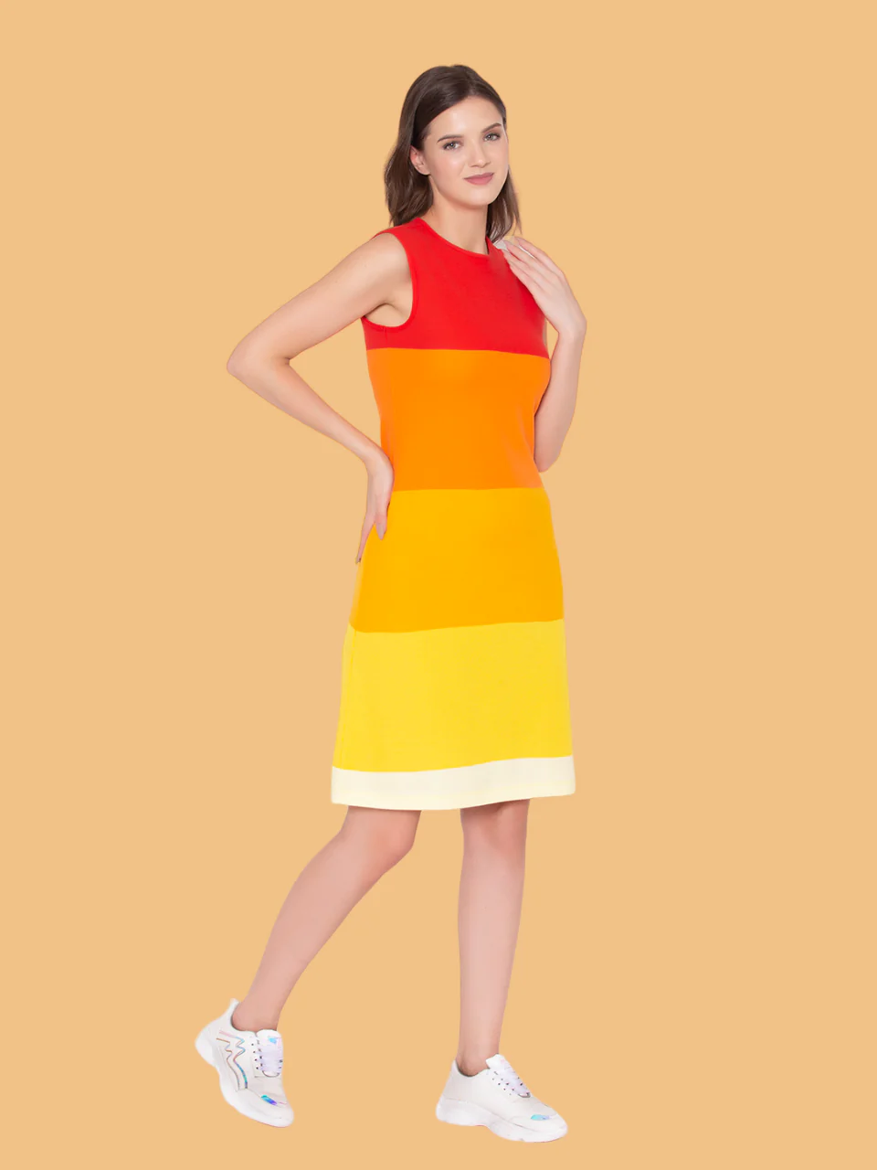 Flawless Women's Trendy Colour blocked Sun Dress - Image 5