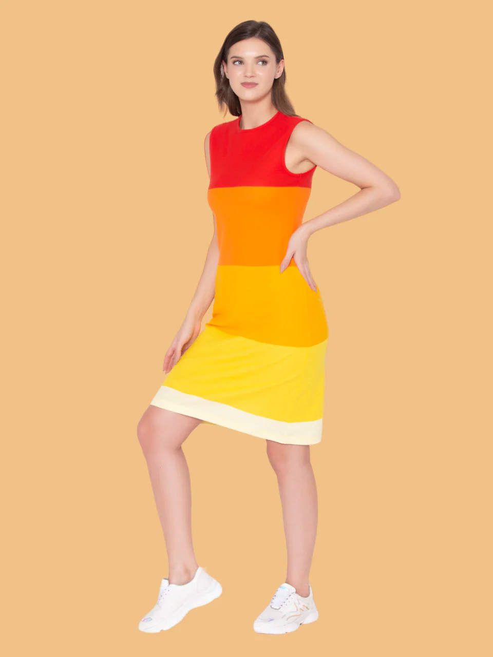 Flawless Women's Trendy Colour blocked Sun Dress - Image 6