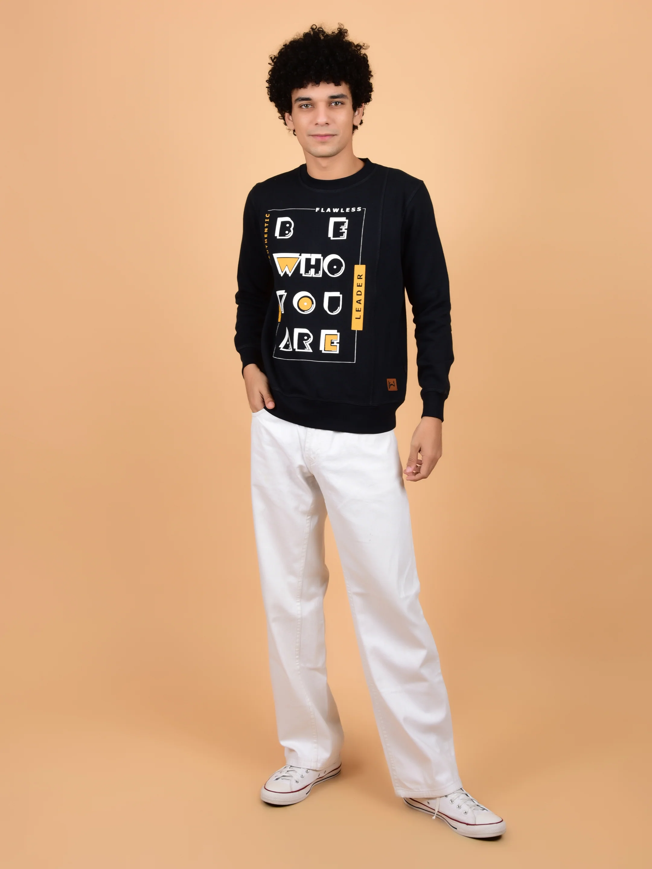 Flawless Unisex Typography Swag Black Sweatshirt - Image 3
