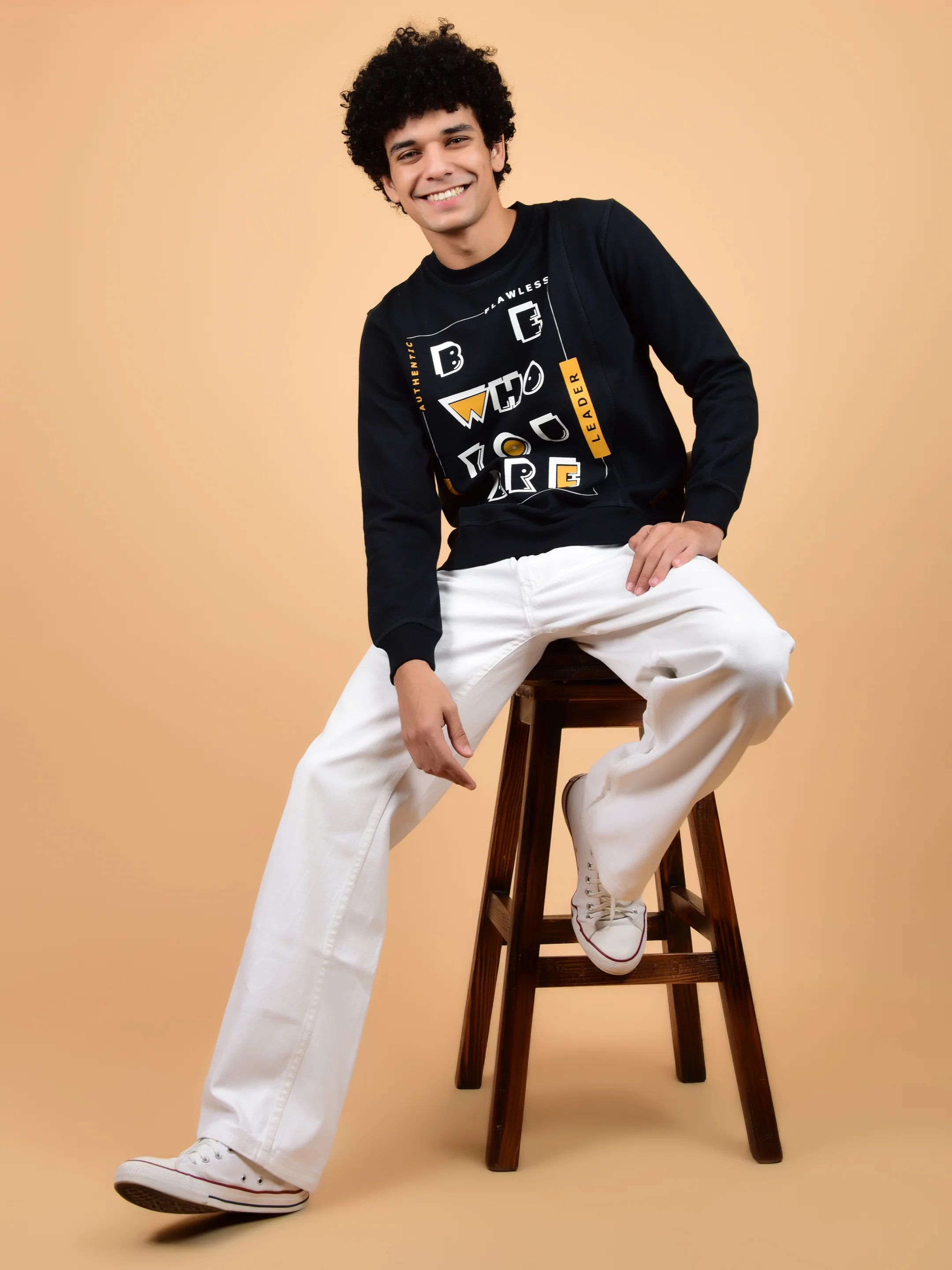 Flawless Unisex Typography Swag Black Sweatshirt - Image 7