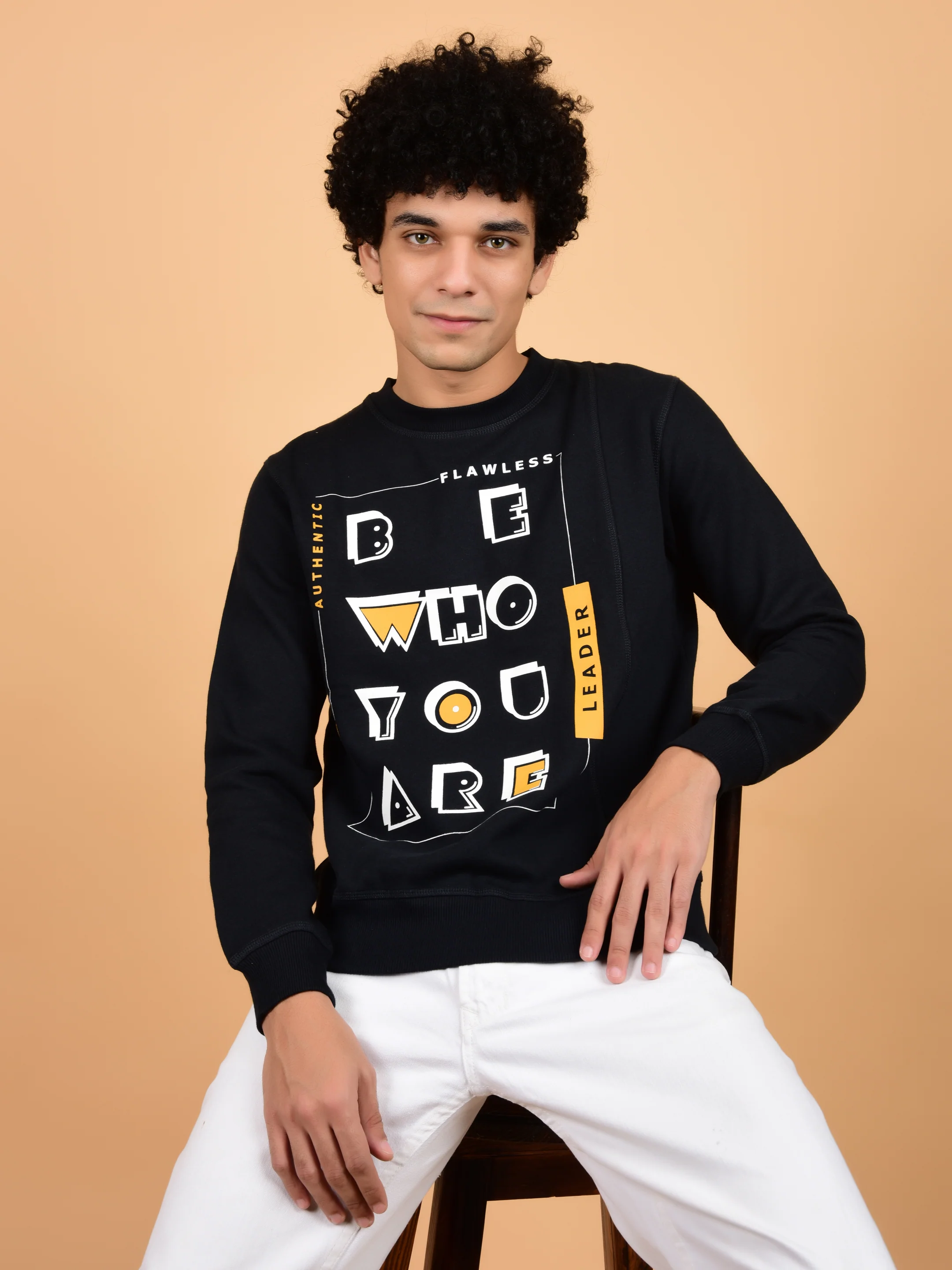Flawless Unisex Typography Swag Black Sweatshirt - Image 8