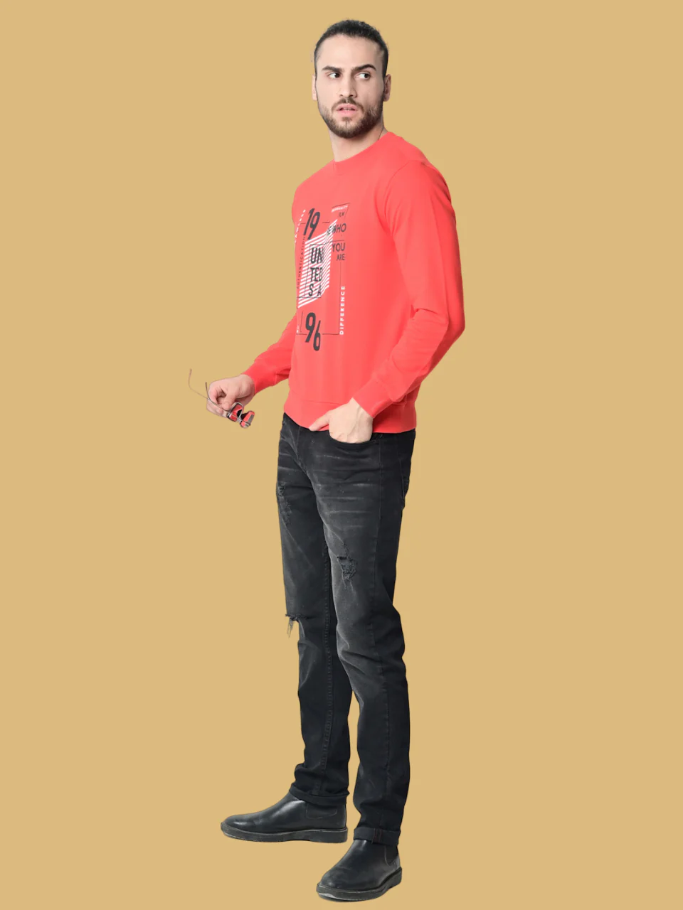Flawless Men Red United Sociable Sweatshirt - Image 5