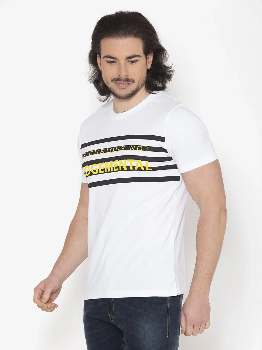 Flawless White Graphic Men T-Shirt - Image 3