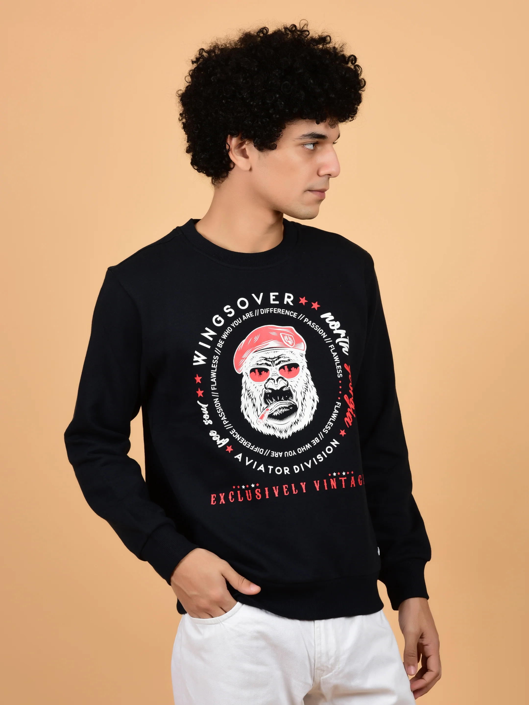Flawless Unisex Wingsover Black Sweatshirt - Image 4