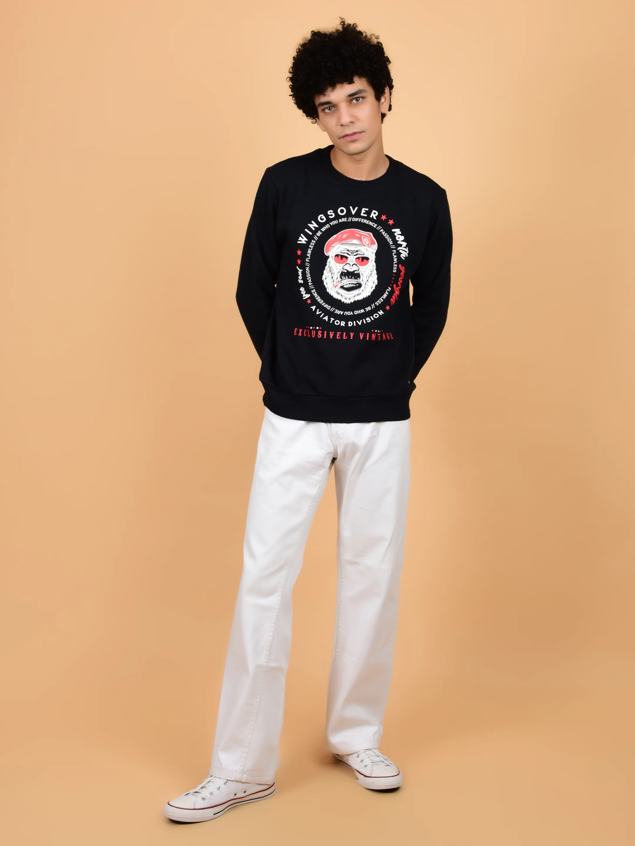 Flawless Unisex Wingsover Black Sweatshirt - Image 7