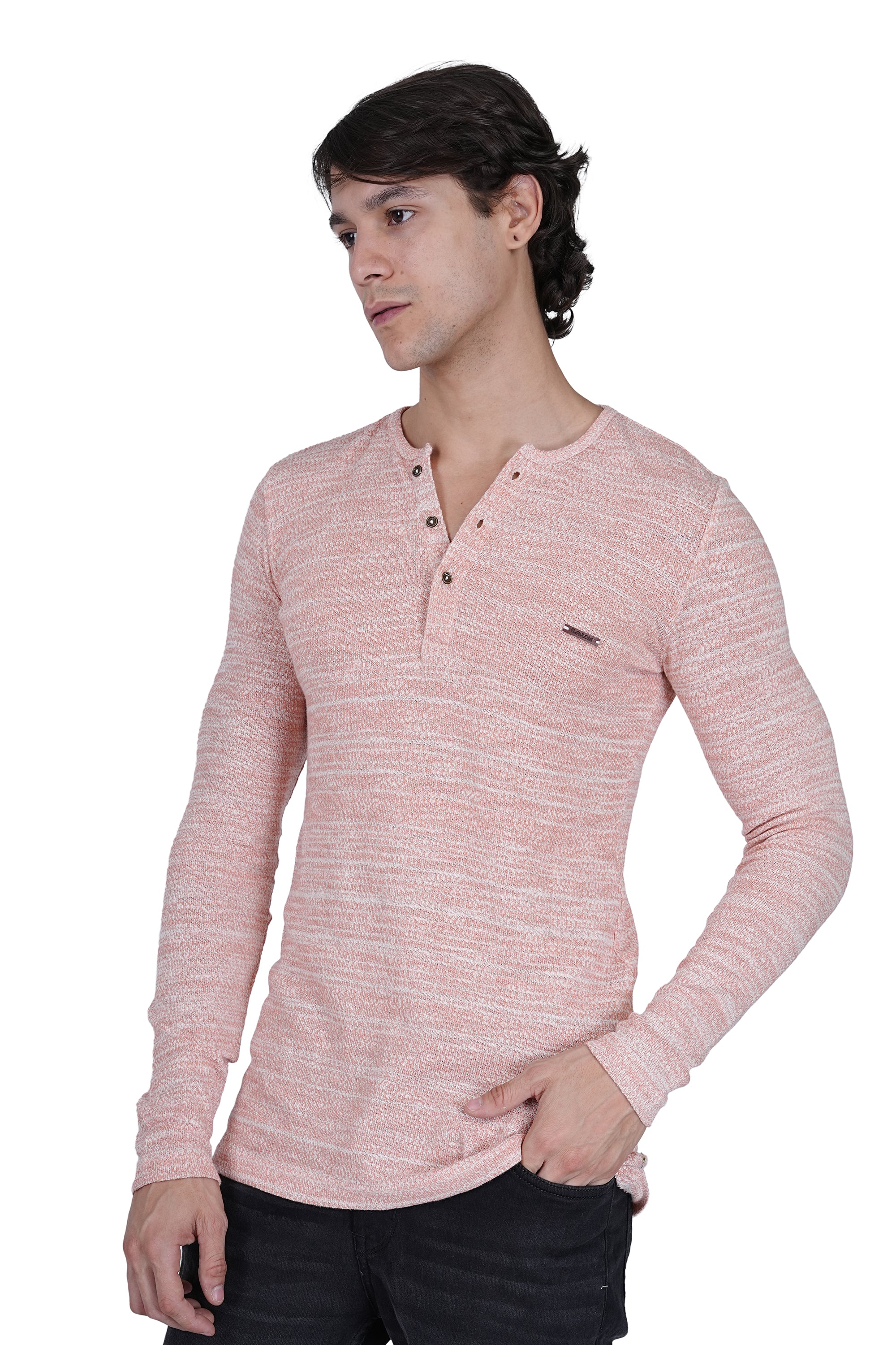 FLAWLESS MEN WINTER PEACH KNITTED T-SHIRT - Image 4
