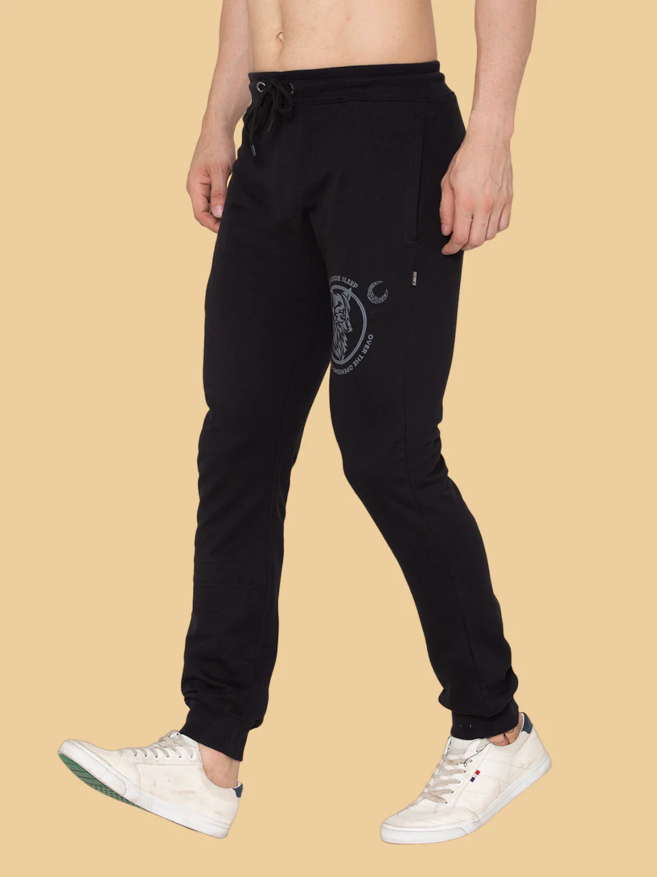 Flawless Men Black Wolf Joggers | WOLF-BLK-JOGR - Image 3