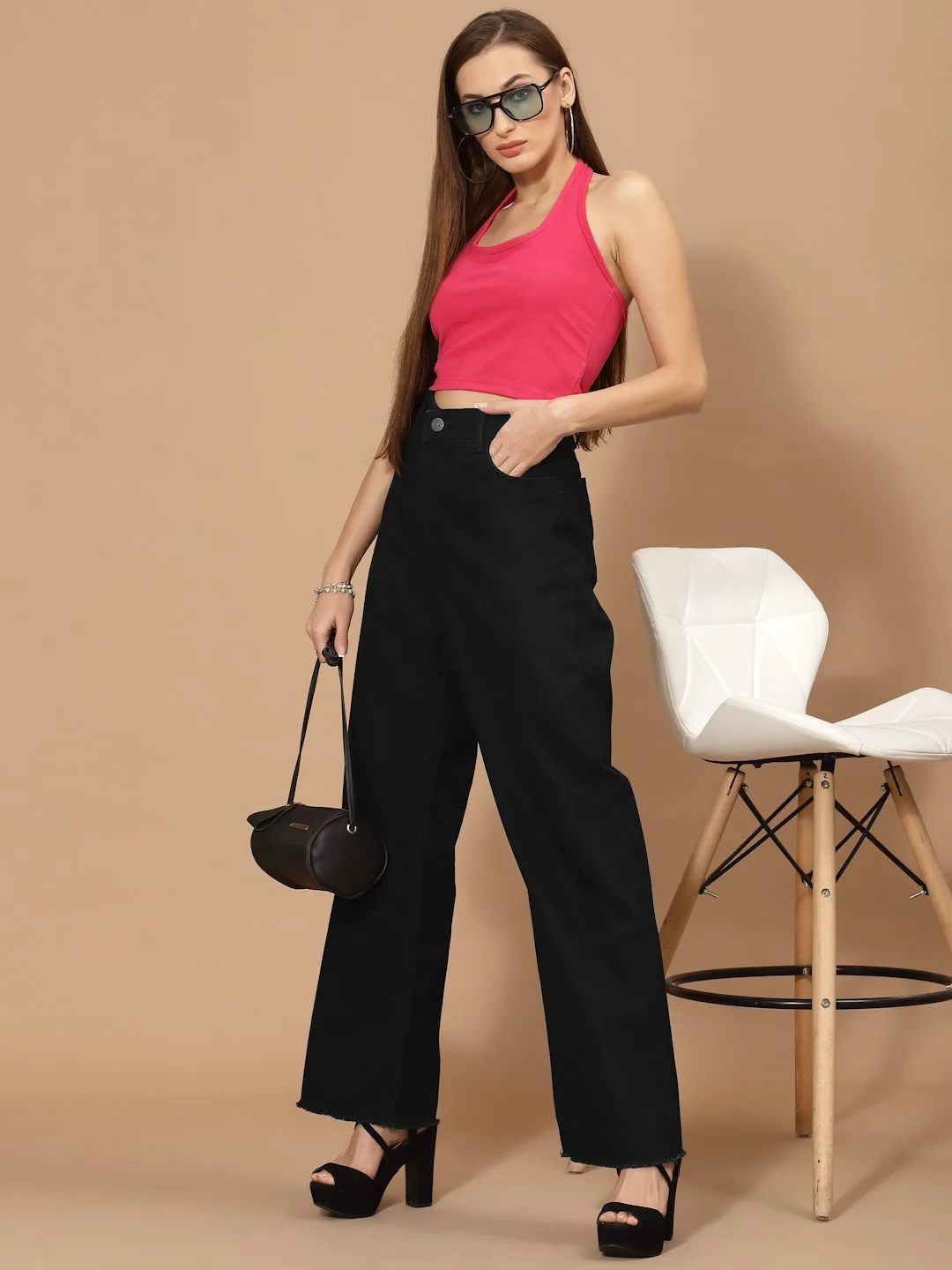 FLAWLESS WOMEN BLACK FLARED DENIMS JEANS - Image 5