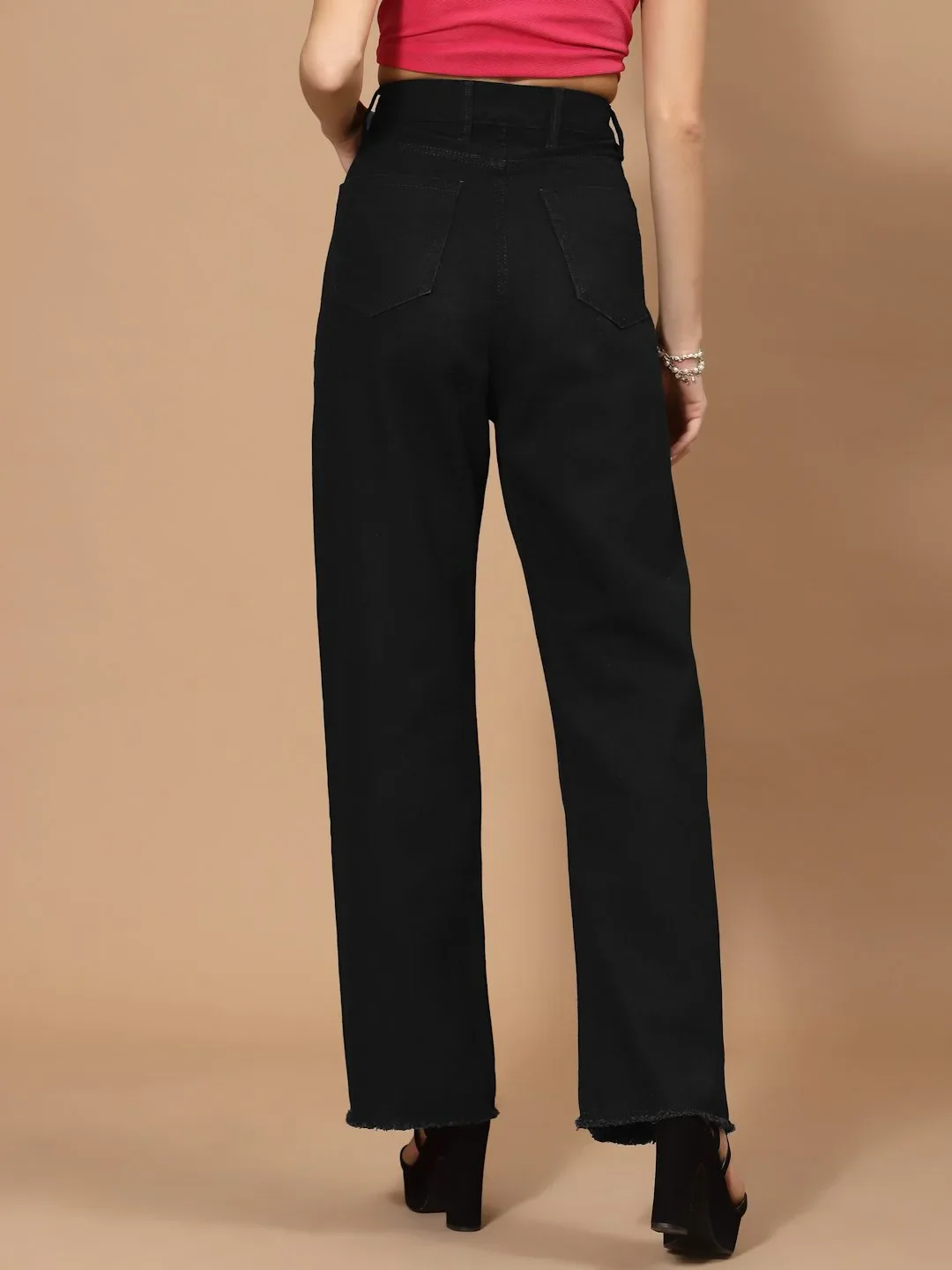 FLAWLESS WOMEN BLACK FLARED DENIMS JEANS - Image 6