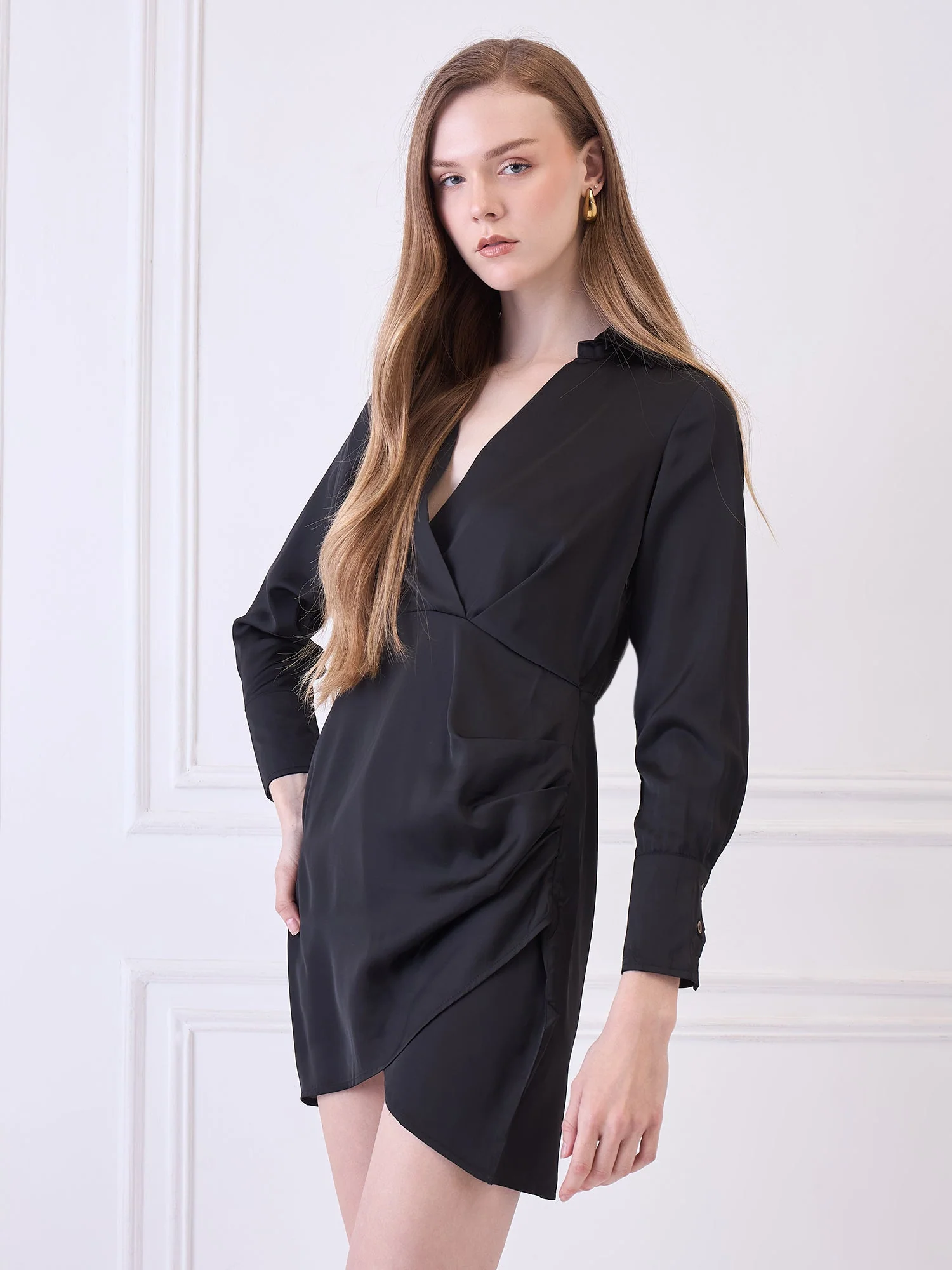 WOMEN BLACK SHIRT DRESS - Image 5