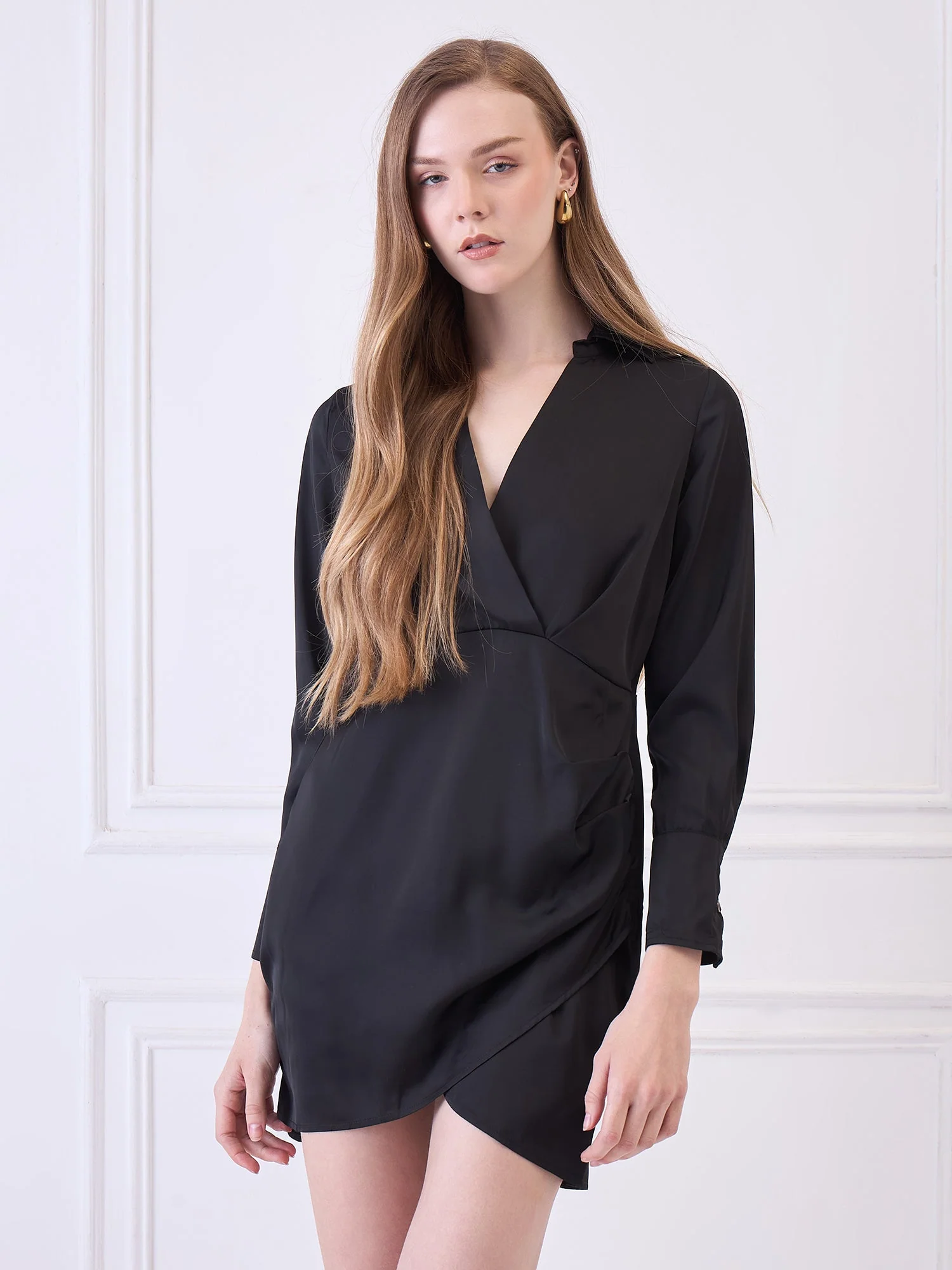 WOMEN BLACK SHIRT DRESS - Image 7