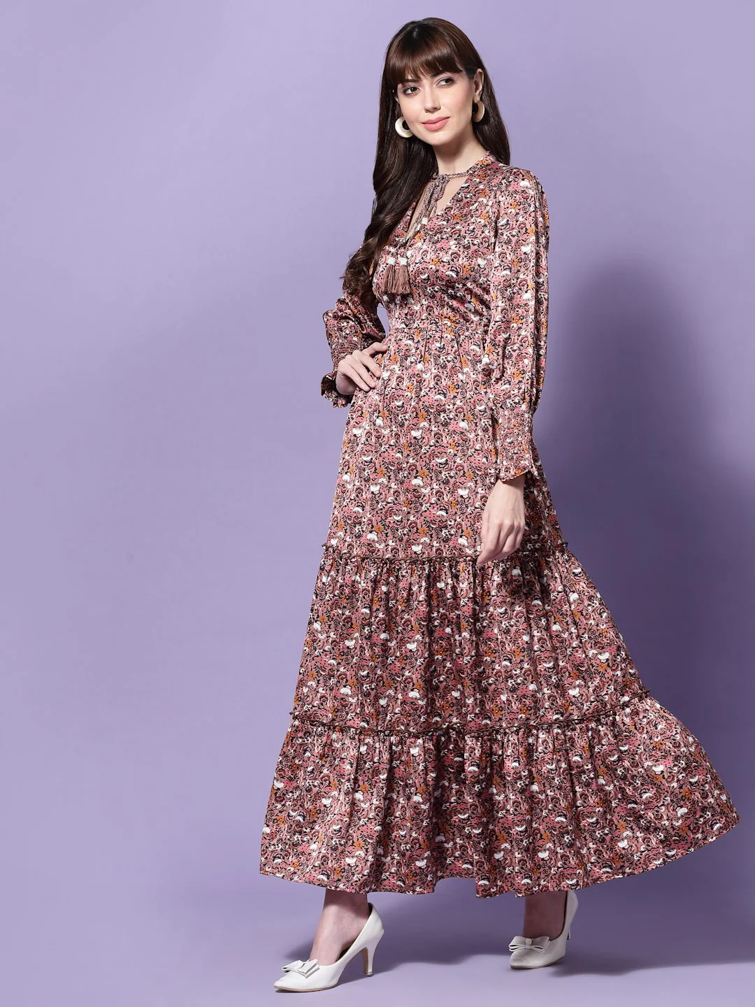 Flawless Women Floral Print Satin Dress | DUSK - Image 6