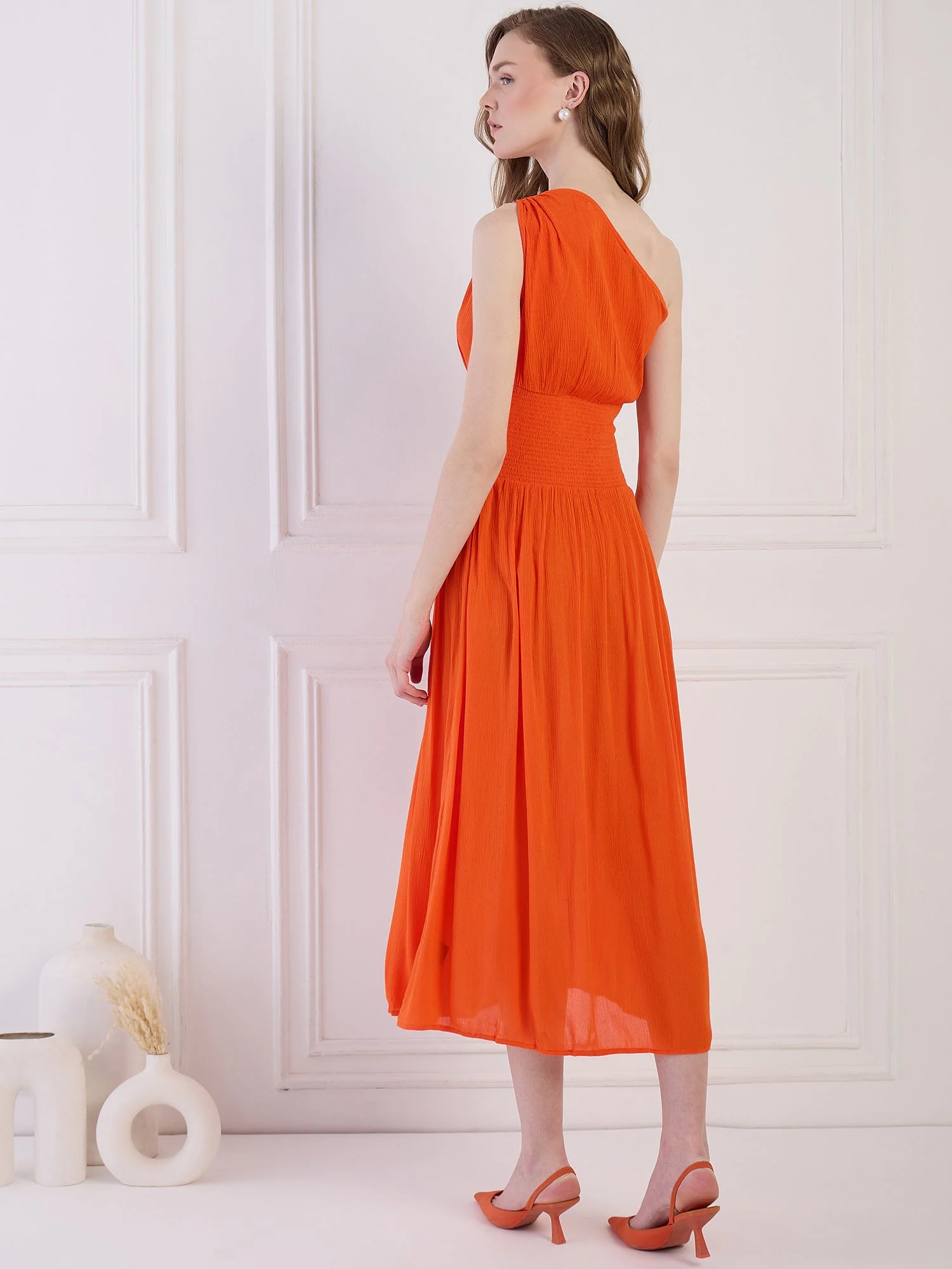 Flawless Women One Shoulder Fit and Flare Party Dress | KALPENI - Image 3