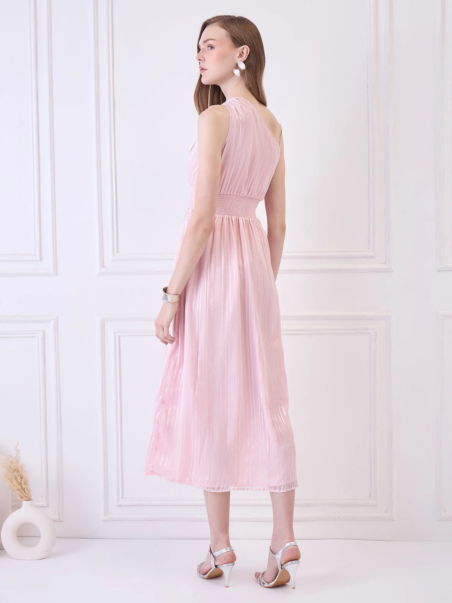 Flawless Women One Shoulder Pink Maxi Dress | BONNIE - Image 4