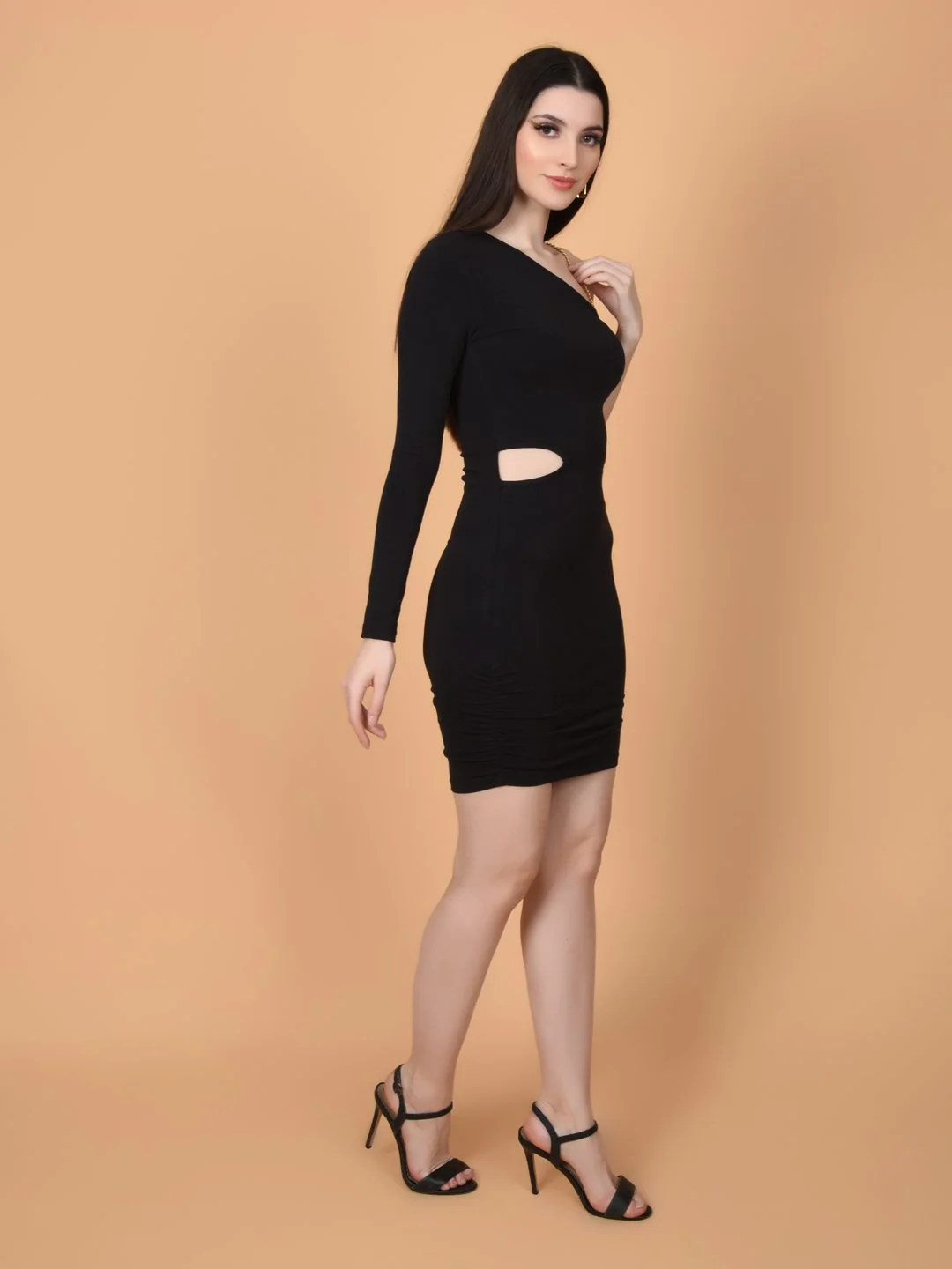 Flawless Women Solid Black Party Dress | BRITNY - Image 3