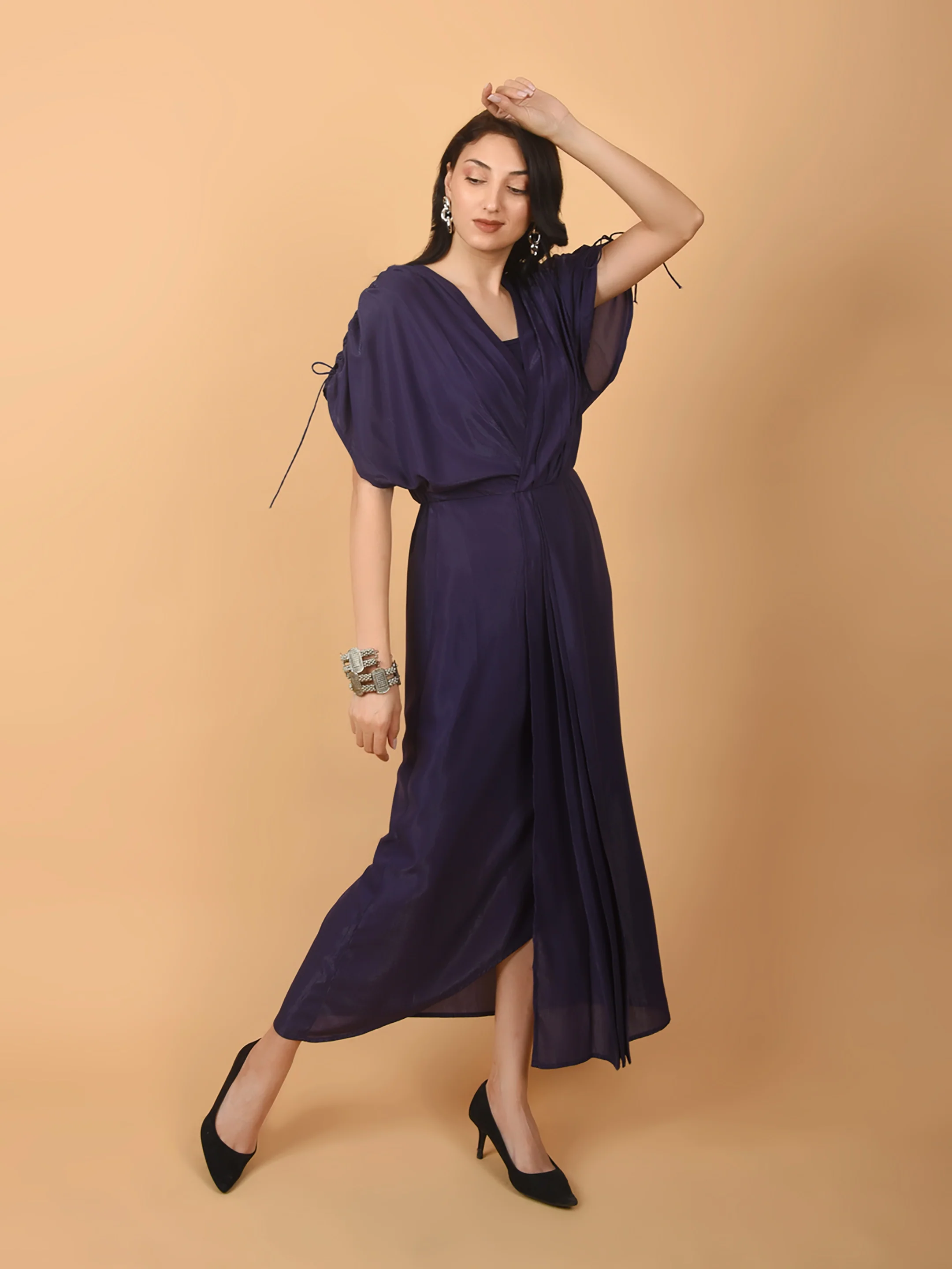 Flawless Purple Party Dress For Women  | BEKKY - Image 4