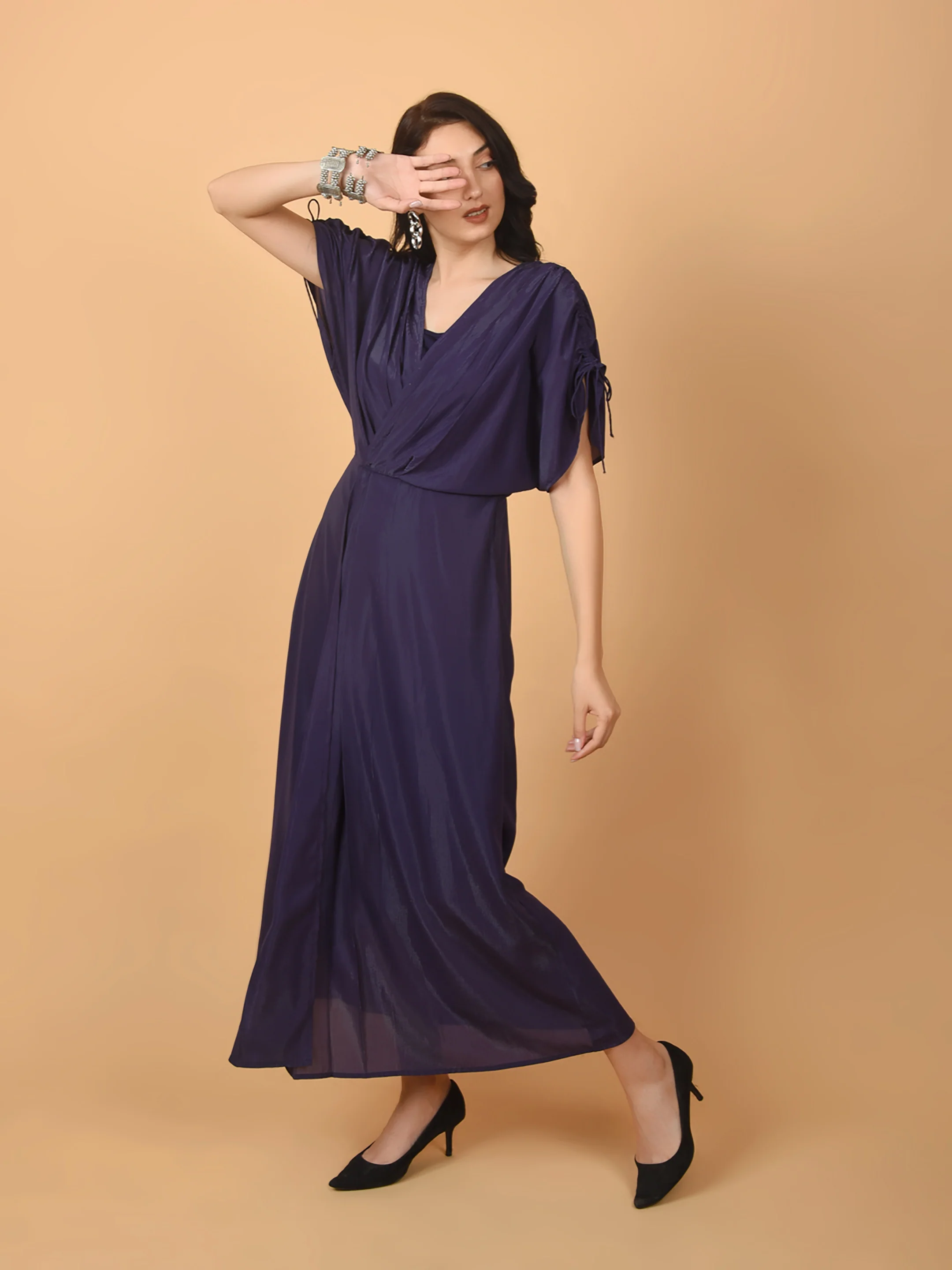 Flawless Purple Party Dress For Women  | BEKKY - Image 5