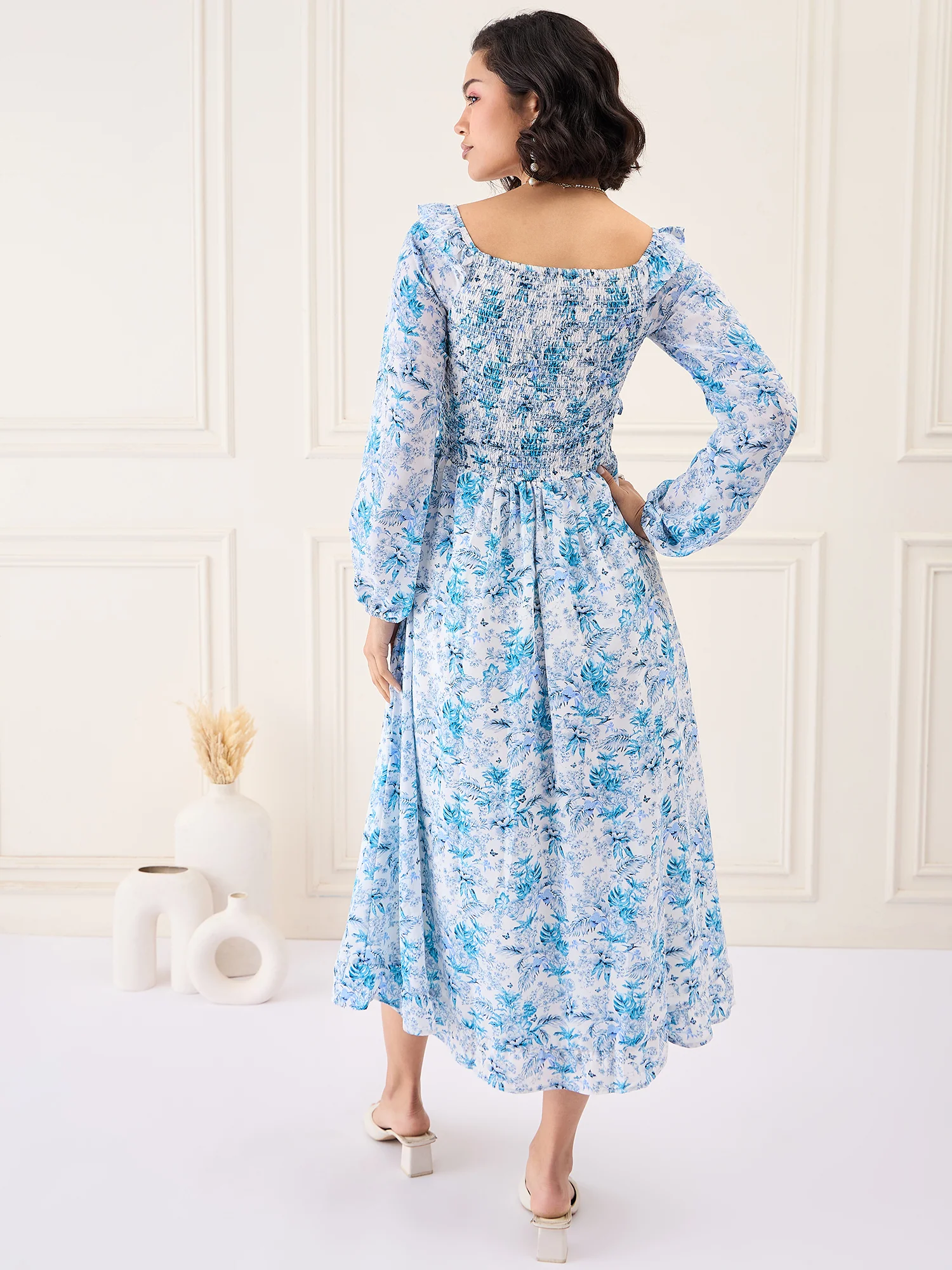 Flawless Women V-Neck Printed Fit & Flare Dress | DAPHNY - Image 2
