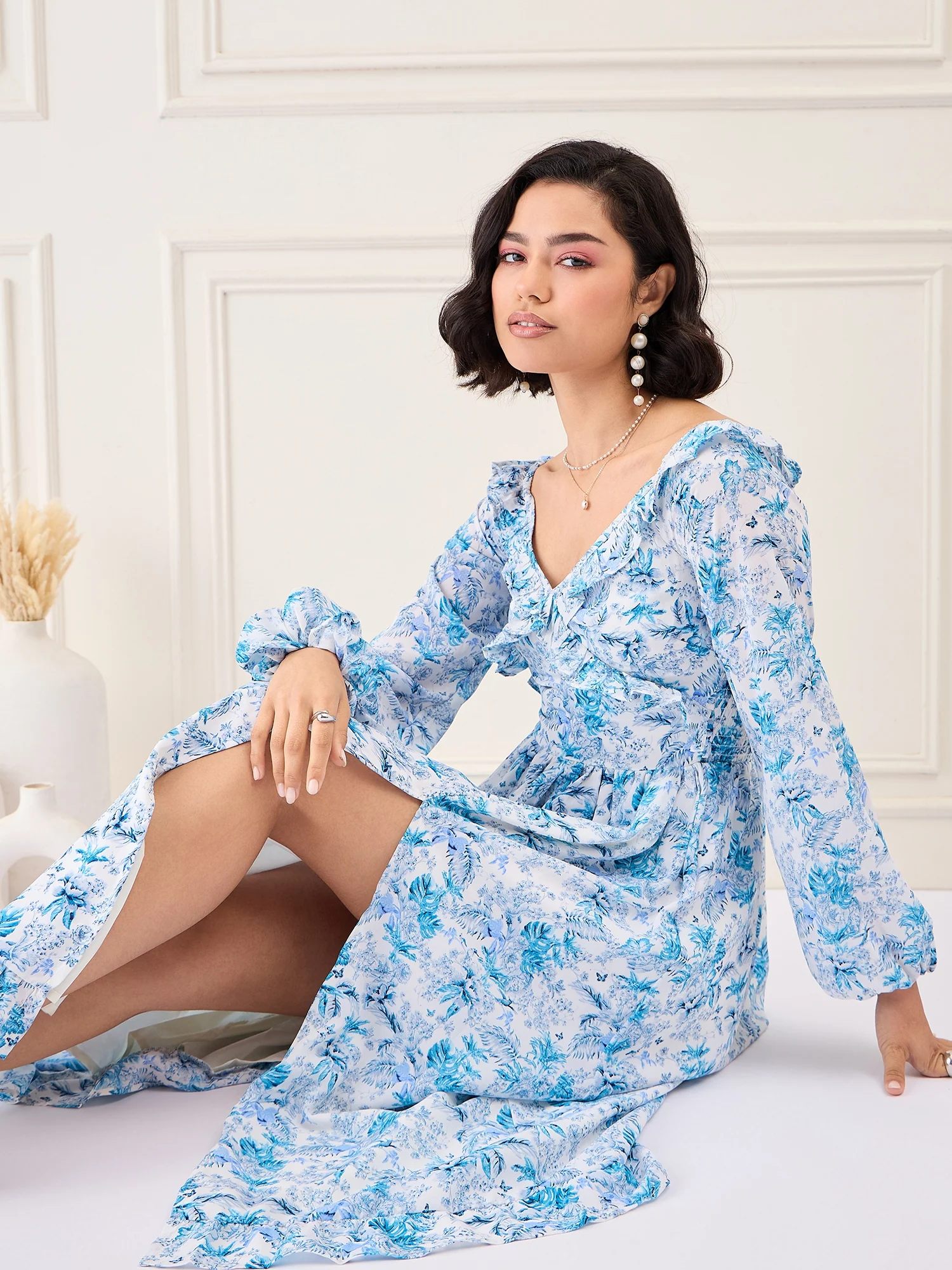 Flawless Women V-Neck Printed Fit & Flare Dress | DAPHNY - Image 5