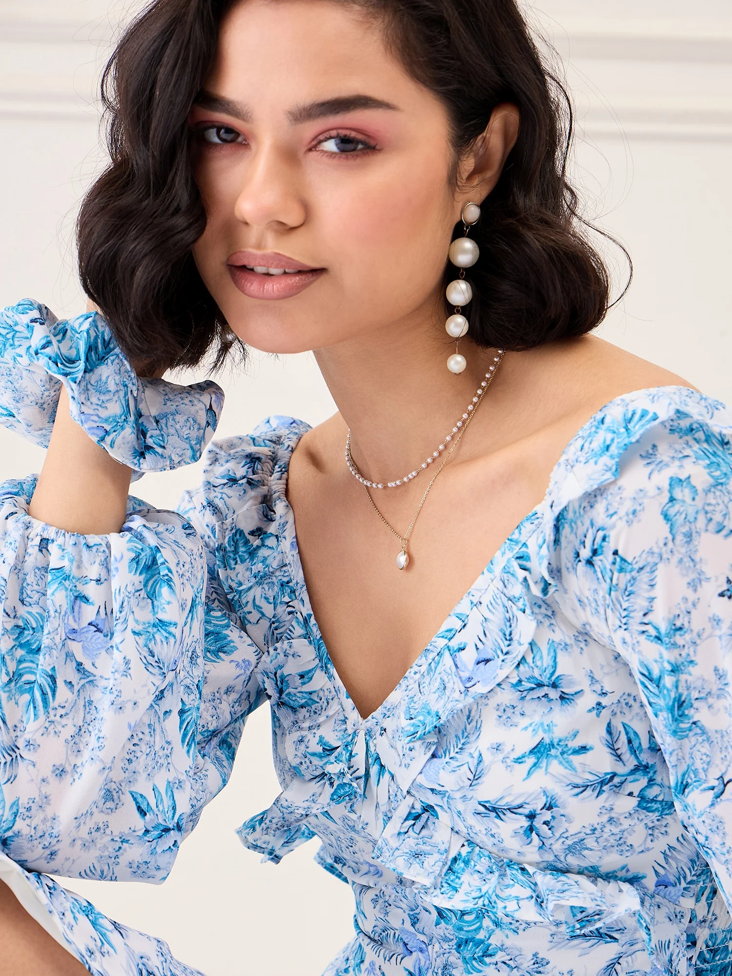 Flawless Women V-Neck Printed Fit & Flare Dress | DAPHNY - Image 6