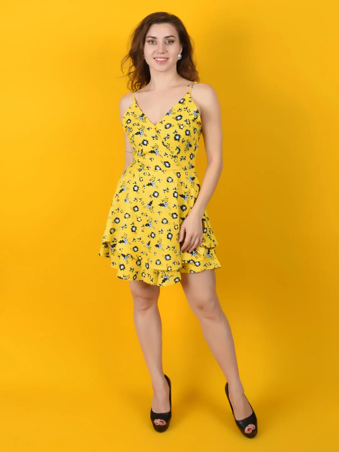 Flawless Yellow Beach Mini Playsuit For Women | LUNA - Image 4