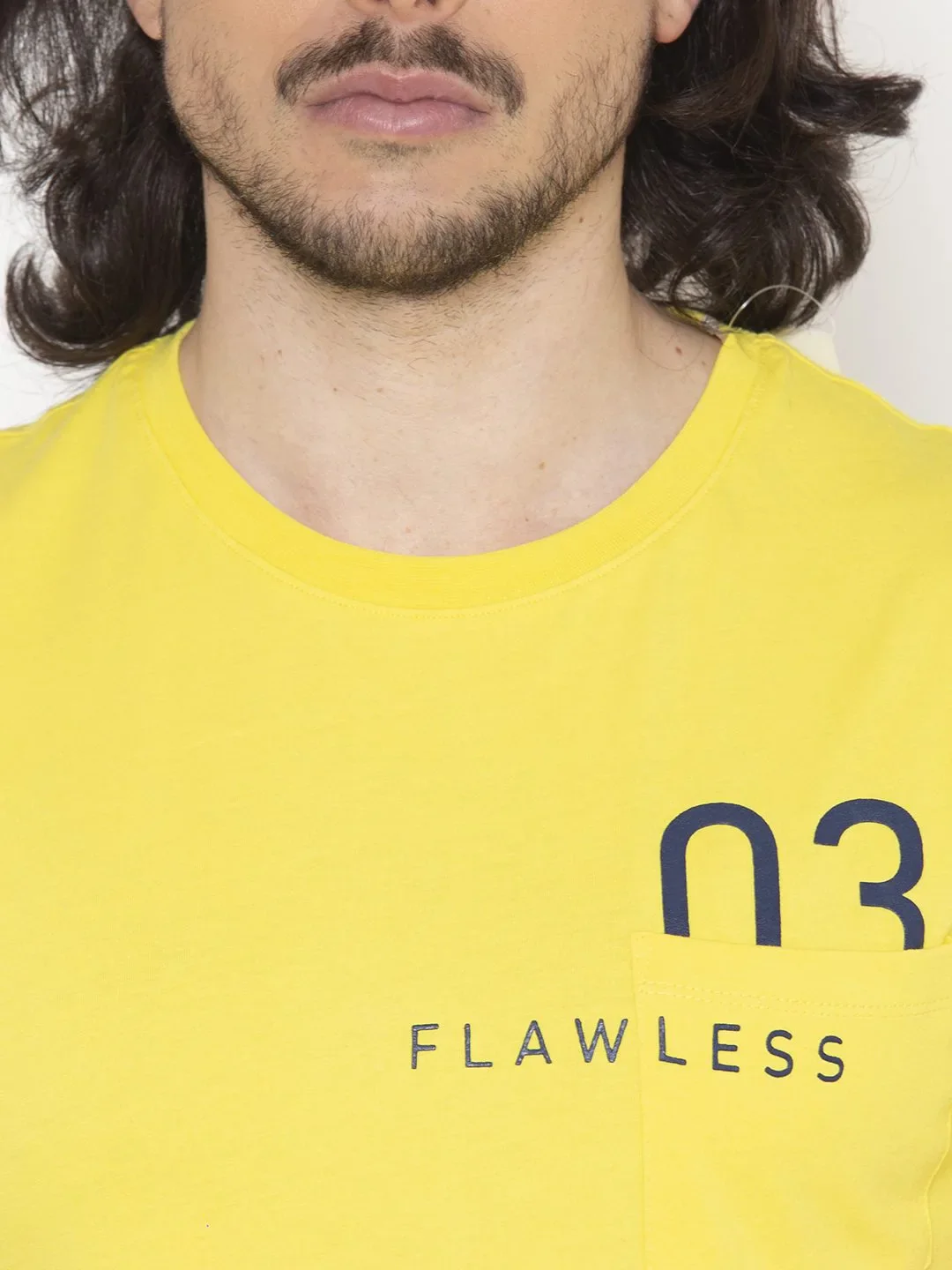 Flawless Men Yellow Cotton T-Shirt - Image 7